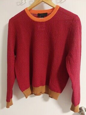 Zara Red Sweater with Orange Trim